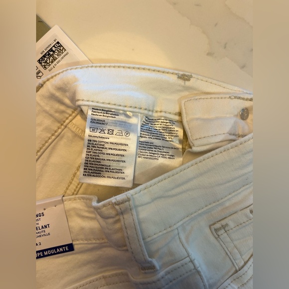 H&M NWT Off White Denim Pant Size 2 - Picture 7 of 9